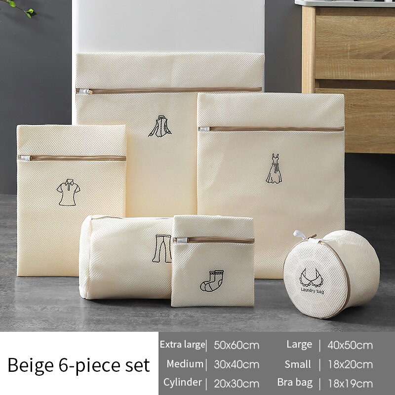 Bolsa de almacenamiento de ropa para lavar, bolsa de red para lavar ropa interior para lavadora doméstica, bolsa de red, Bolsa de lavado de sujetador, antideforma, 6 piezas