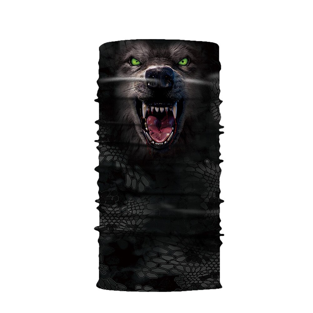 Écharpe de tête pour moto cyclisme, cache-cou, masque facial, cagoule de Ski, bandeau, singe, léopard, chien, loup, Animal: E