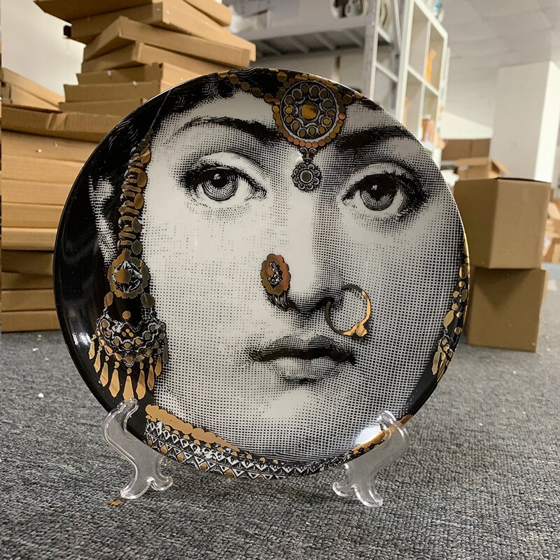 Gold Color Decorative Plates: B2 WITH STAND