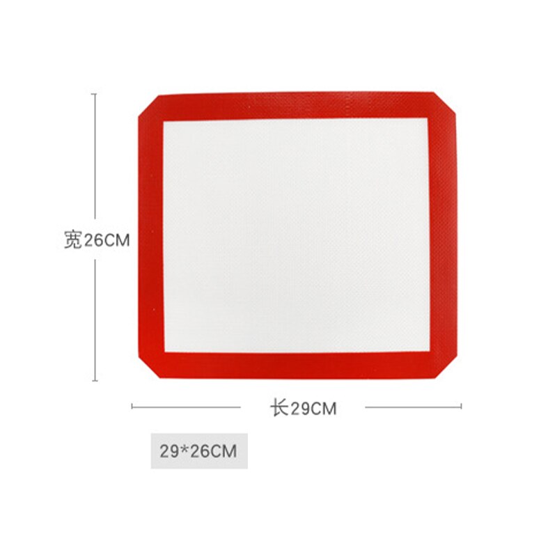 Silicone Baking Mat Pad Sheet Non-Stick Rolling Dough Mat Macaroon Tray Oven Baking For Cake Cookie Pastry Oven Baking Tools: 29X26cm QZBD