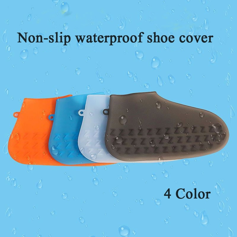 Reusable Elastic Silicone Overshoes Waterproof Shoe Cover Non-Slip Rain Socks Shoe Protectors Unisex Shoes Outdoor Protection