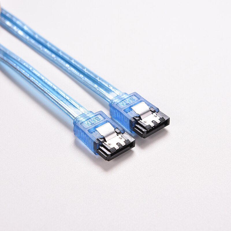 1pc 20in 50CM SATA 3.0 III 6Gb/s High Speed HDD Data Cable Cord 6Gbs PC Hard Disk Drive Connect Cable Connector Clear Blue