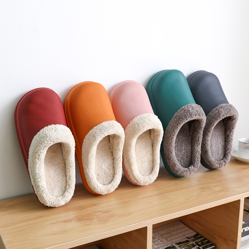 Paar binnen warme pantoffels winter tuin klompen schoenen vrouwen pluche pantoffels sandalen dames schoenen unisex bont muiltjes
