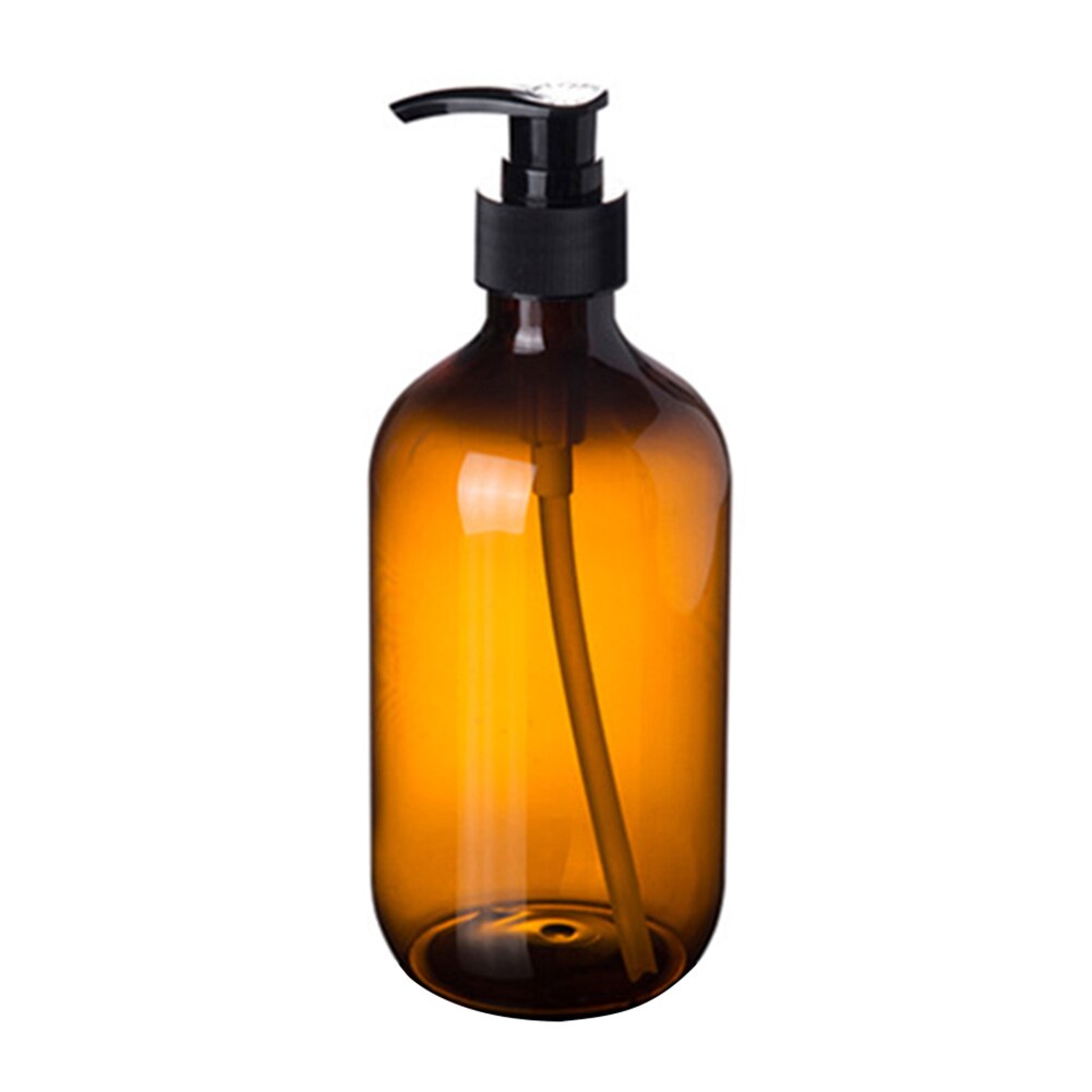 300/500ml sæbedispenser kosmetik emulsionsflasker badeværelse håndrensningsmiddel shampoo kropsvask lotionflaske tom rejseflaske: Brun 500ml