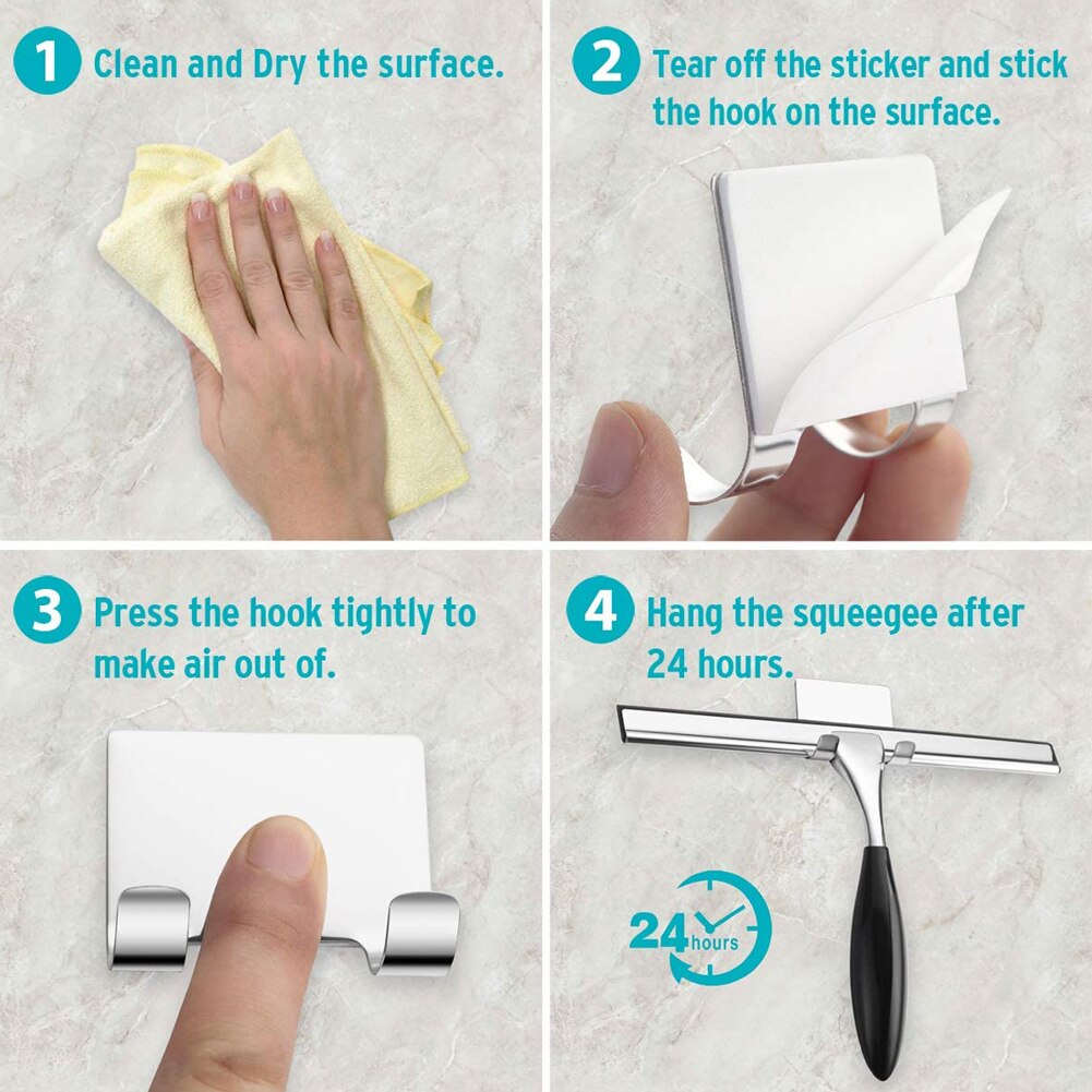 Shower Squeegee Scraper Showers Spatula Bathroom Glass Squeegee Cleaner Car Mirror Window Wiper Stainless Steel Squeegee