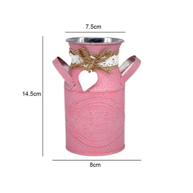 Maceta redonda para flores para sala de estar, jarrón con personalidad, adornos de estilo Pastoral, jarrón decorativo artesanal de hierro forjado