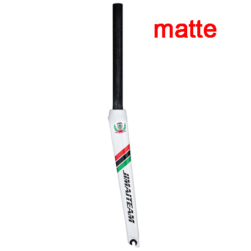 JIMAITEAM vélo fourche avant VTT fourche avant vélo de route fourche avant en Fiber de carbone fourche avant accessoires de vélo: white matte