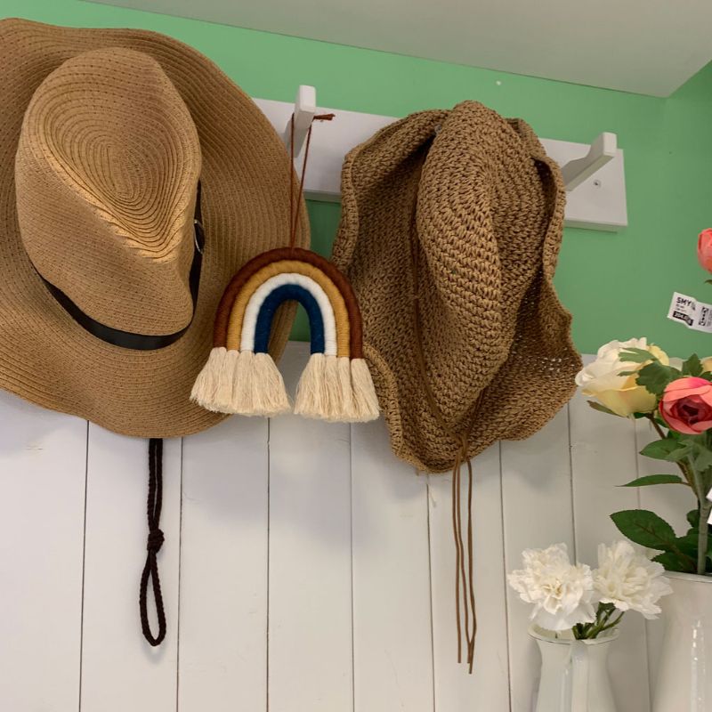 4 lager macrame regnbåge väggdekor för sovrum barnkammare baby barn rum färgglada gobeläng rep vävd tofs vägghängande leksaker