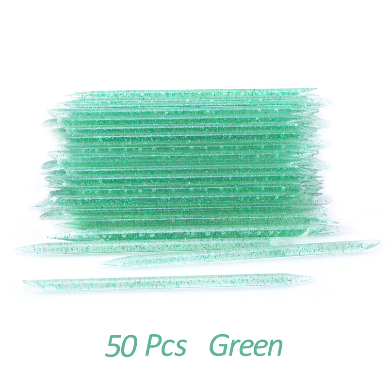 20/50/100 Pcs/Lot bâton d'ongle en cristal Double face cuticule poussoir outils de suppression réutilisable coloré bâton Nail Art soin manucure ensemble: violet