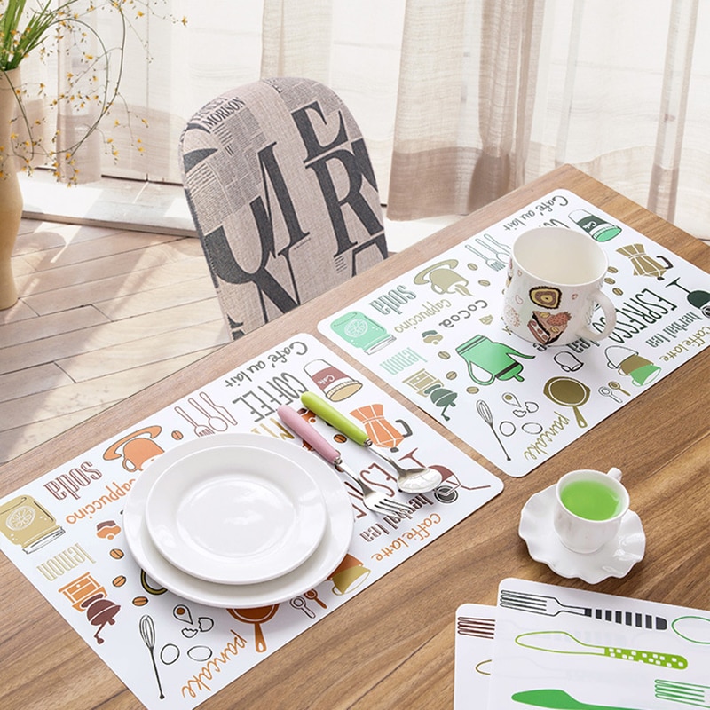 Vier Kleuren Individuele Tafel Placemats Keuken Coaster Stand Antislip Cup Pad Isolatie Plastic Tafel Mat Diner