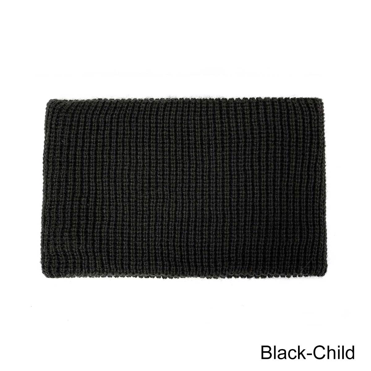 Baby Winter Scarf For Boys Girls Warm Brushed Knit Neck Warmer Circle Wrap baby Cowl Loop Snood Shawl Scarf Unisex: black