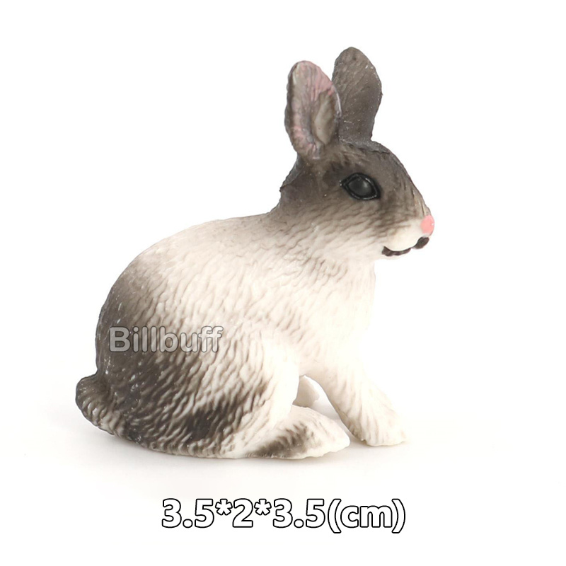 Simulatie Animal Zoo Actiefiguren Boerderij Konijn Cub Beeldje Action Figures Model Educatief Speelgoed Voor Kinderen Kerstcadeau: rabbit figures-B