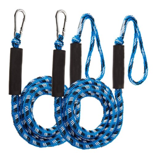 1 / 2Pcs Bungee Dock Line Mooring Rope for Boat 4 ft 2 Ropes Rope Bungee Cord Dockline Boats Heavy Duty Kayak Accessories Water: blue black