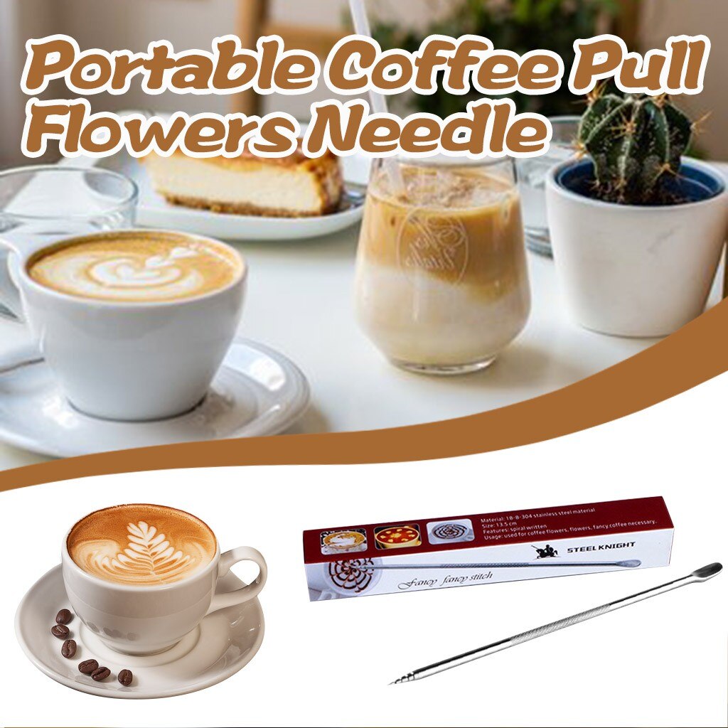 Koffie Bloem Pin Rvs Cafe Art Pull Bloem Naald Diy Gereedschap