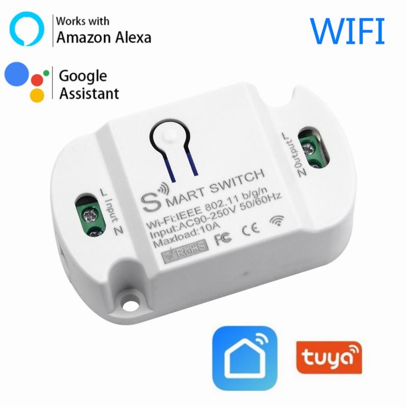 DIY Tuya APP 10A Wifi Smart Switch Timer Wireless Smart Switch Home Remote Voice Control Compatible With Alexa Google Home