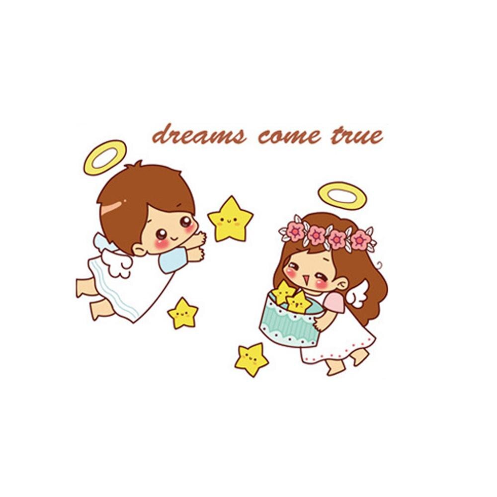 Cartoon cute little angel Wall Sticker for kids baby rooms bedroom Home Decoration Decals wallpaper Boys girls stars Stickers
