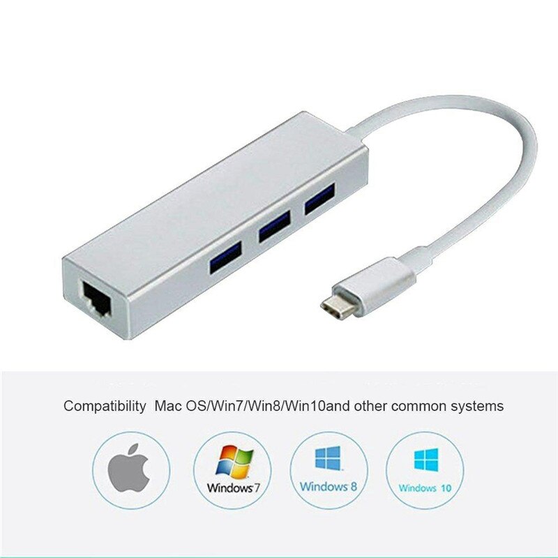 Basix USB C Ethernet USB-C zu RJ45 Lan Adapter für MacBook Pro Samsung Galaxy S9/S8/Hinweis 9 typ C Netzwerk Karte USB-C Ethernet