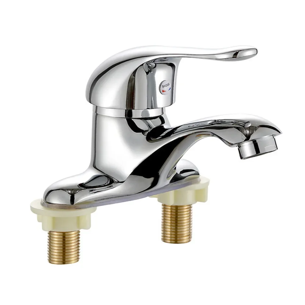 Wastafelkraan wastafelsleutels dubbele wastafelkraan mengkraan badkamer wastafelkraan met één hendel: Default Title