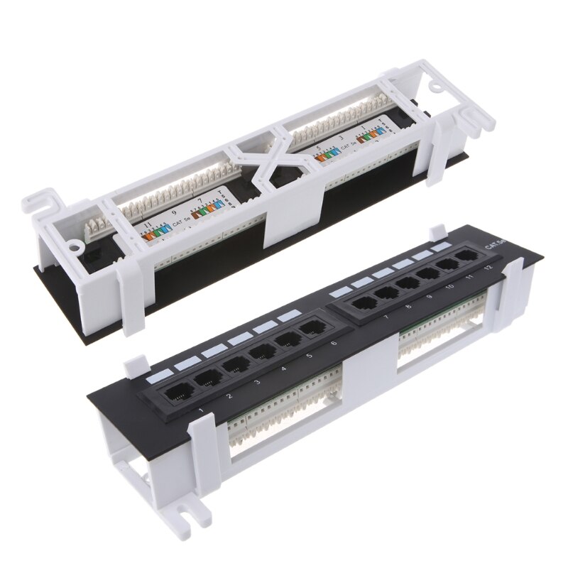 Suporte de parede de painel rj45 cat5e com 12 portas cat5-suporte de parede