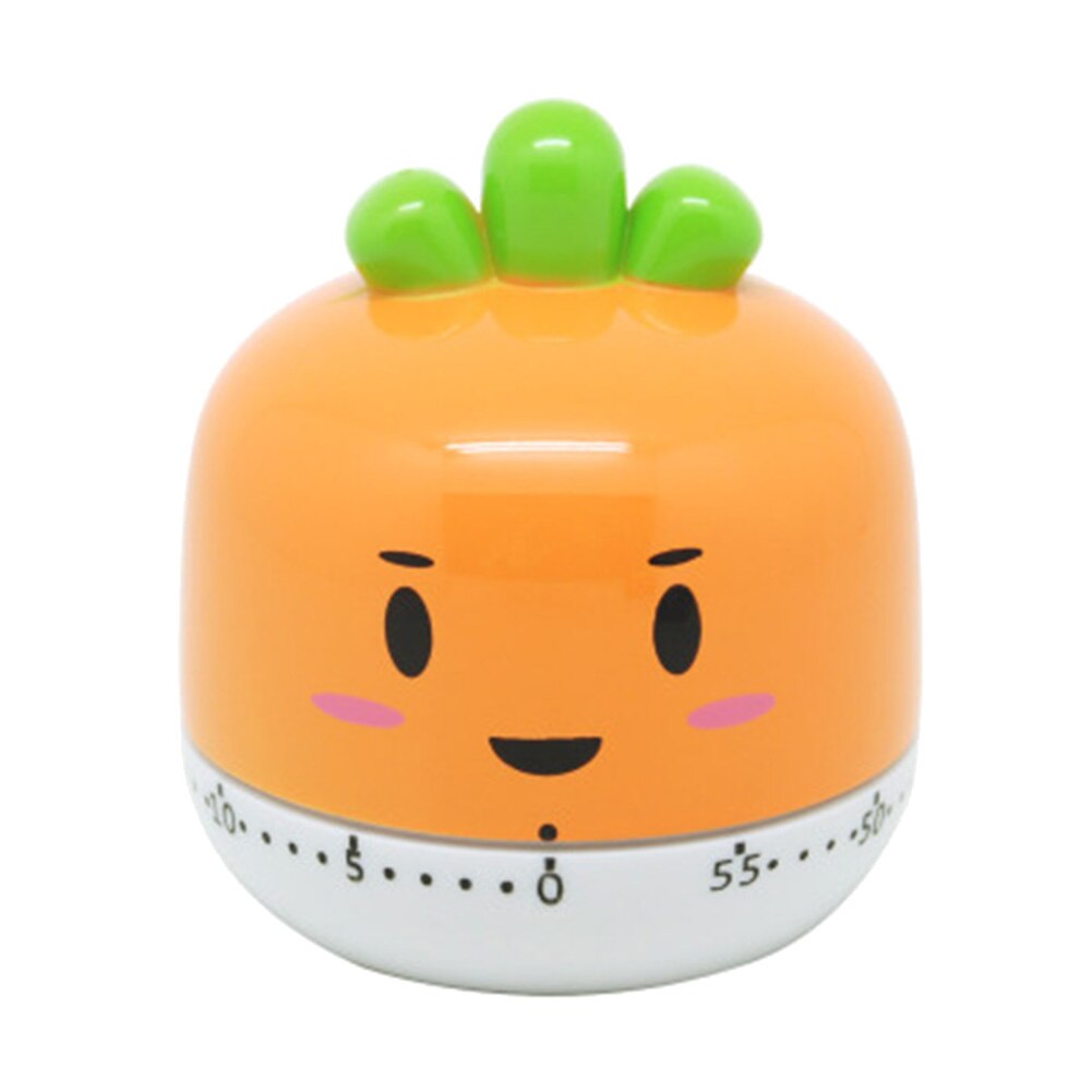 Vegetable Shape Kitchen Mechanical Timer 60 Minutes Cooking Dial Timer Reminder For Shop Home Kitchen Gadget: Orange