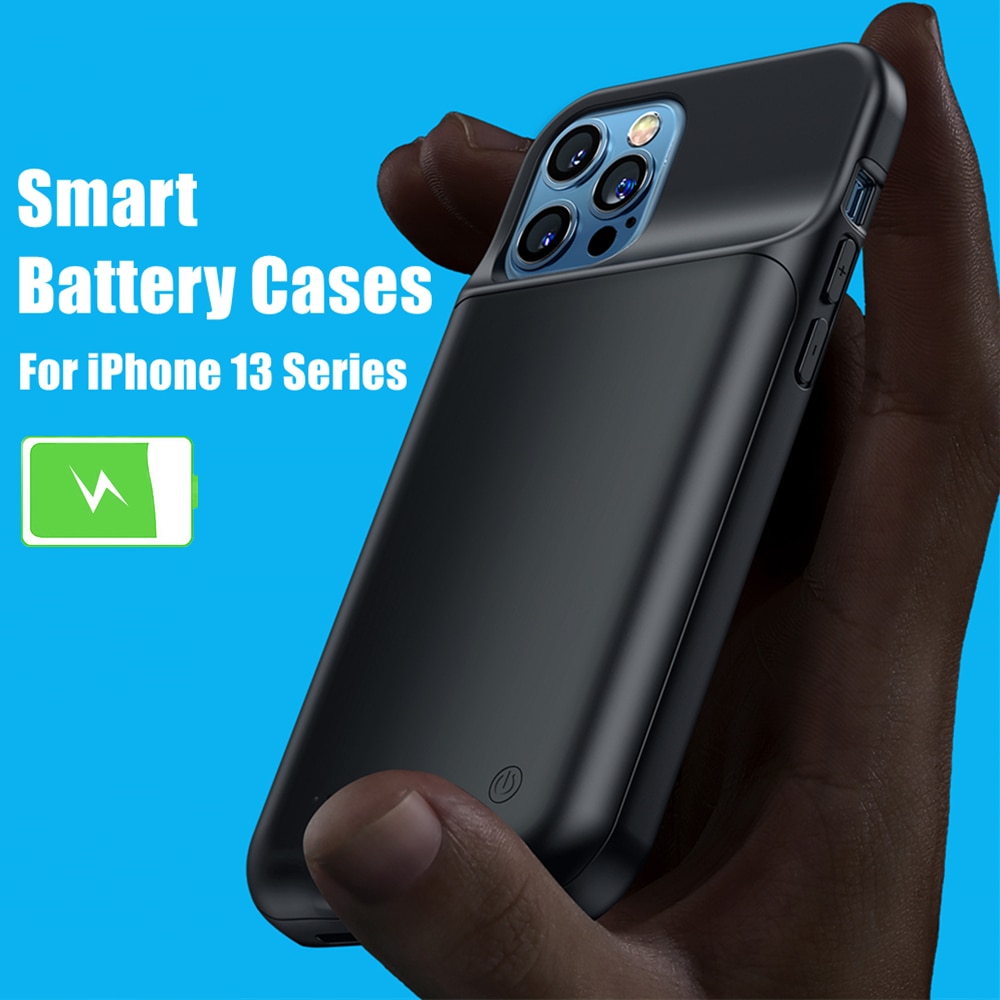 Funda de cargador de batería para iPhone 13 Pro Max 13 Pro, 6800mAh, silicona, a prueba de golpes