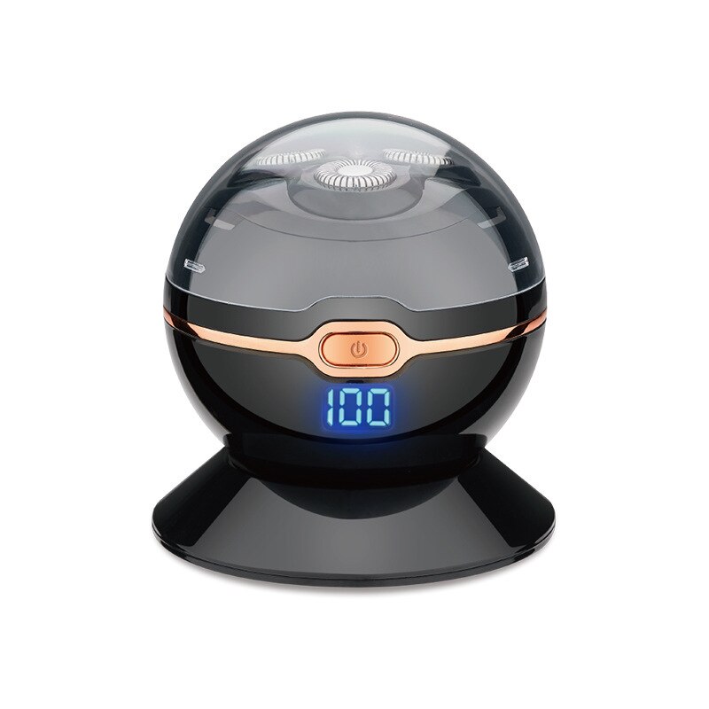 Afeitadora eléctrica esférica para hombres, maquinilla de afeitar eléctrica impermeable con cabeza flotante, Mini bola redonda, recortadora recargable con pantalla LED