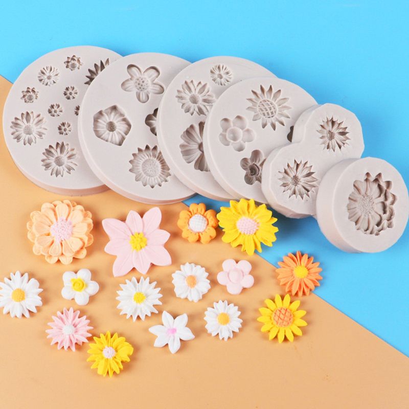 Mini Bloem Siliconen Cake Fondant Hars Mallen Rozen Bloem Mold Daisy Bloem Mallen Kleine Bloem Mallen Sieraden Art Gereedschap