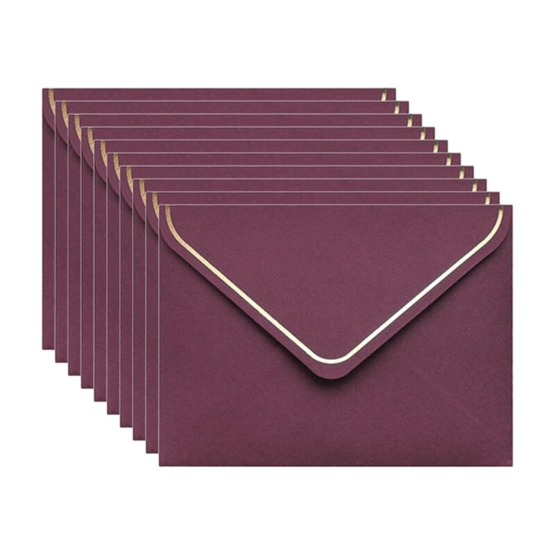 10pcs/set Stamping Blessing Simple Greeting Card Matching Envelope Message Card Birthday Greeting: Red