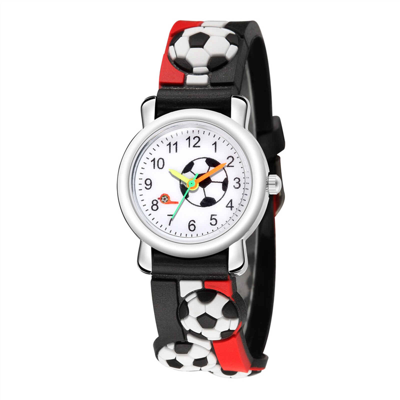 Whistle Football Dial Children Watch Students Time Clock Digital Kids Watches Girls Boys Child Quartz Wristwatch: Black 