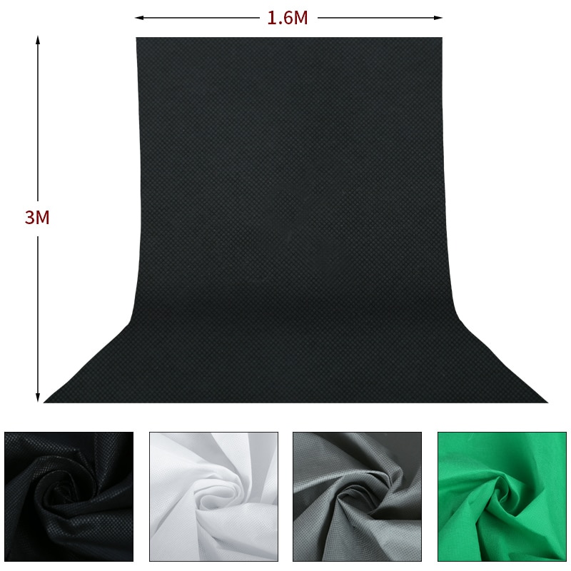 4 PCS 1.6x3 M Tela Verde Chroma Key para Photo Studio Fotografia Fundo Backdrops Tecido não 4 Cores branco Preto Verde Cinza