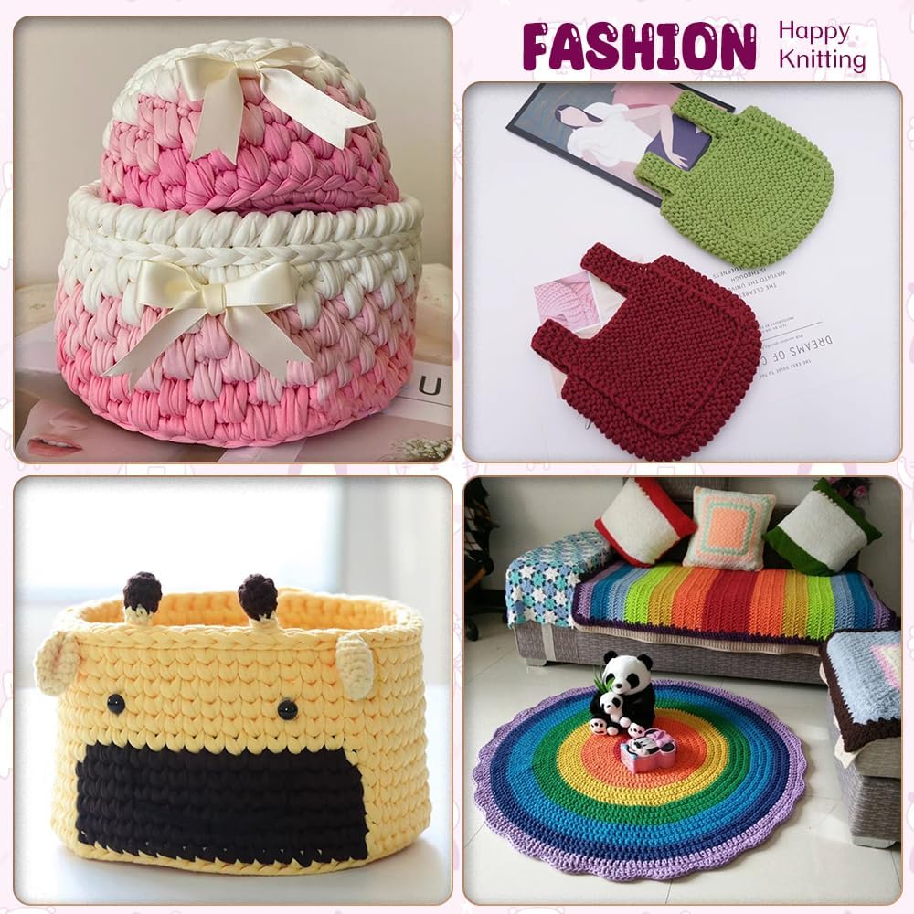 400 g/unidad de hilo de tejer grueso, tela elástica de hilo para camiseta, bolsa DIY, manta, cojín, proyectos de ganchillo