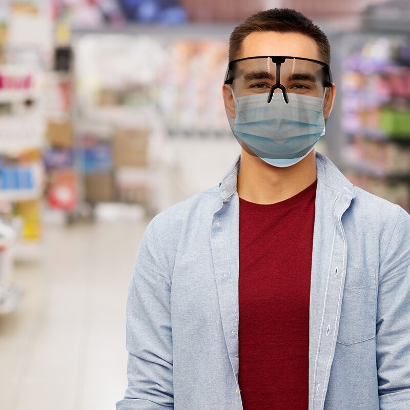 1 stücke Transparant Full Face Schild Maske Sheild Sicherheit Visier Gesicht Abdeckung Goggle Anti Nebel Catering Lebensmittel Hotel Kunststoff Küche