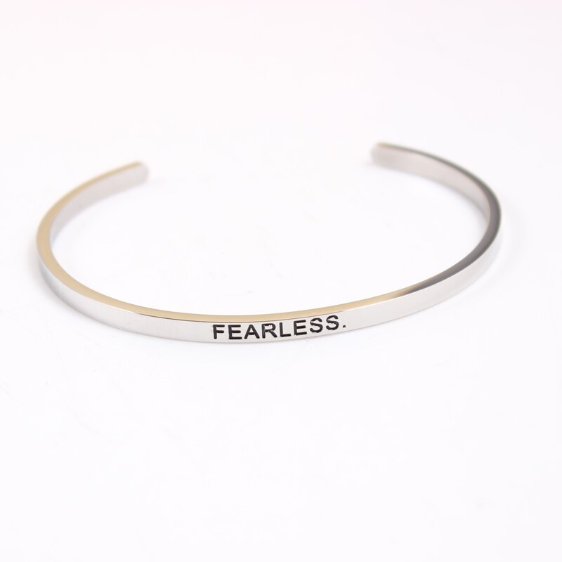 Stainless Steel Bar Engraved Positive Inspirational Quote Cuff Bangle Mantra Bracelet for Women Best Christmas