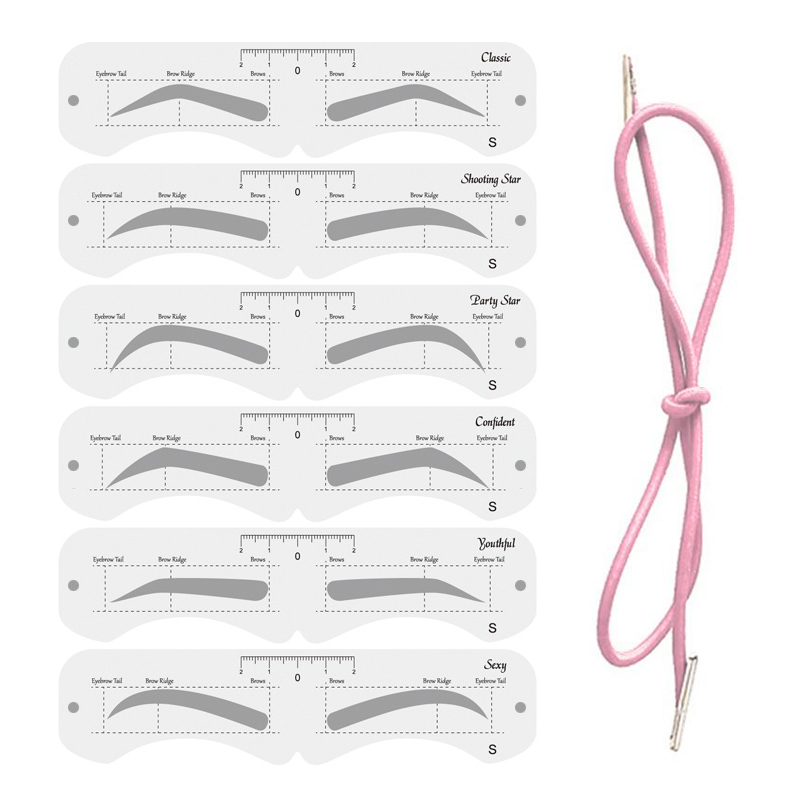 Stampo per sopracciglia riutilizzabile con elastico strumento multifunzionale per il trucco delle sopracciglia fai-da-te adatto per principianti sec88: B