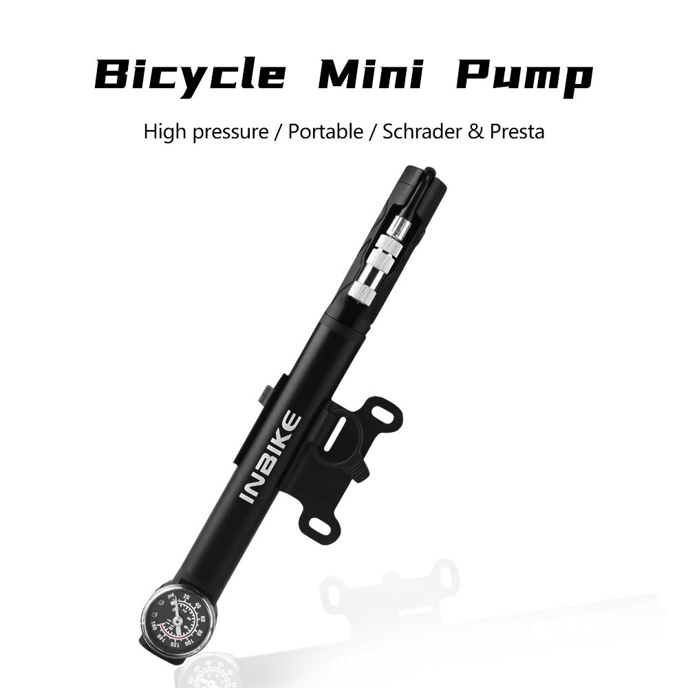 INBIKE Mini Bike Pump Portable Frame Pump High Pressure Smart Valve Presta &amp; Schrader Bicycle Inflator Cycling Accessories IQ327: Default Title
