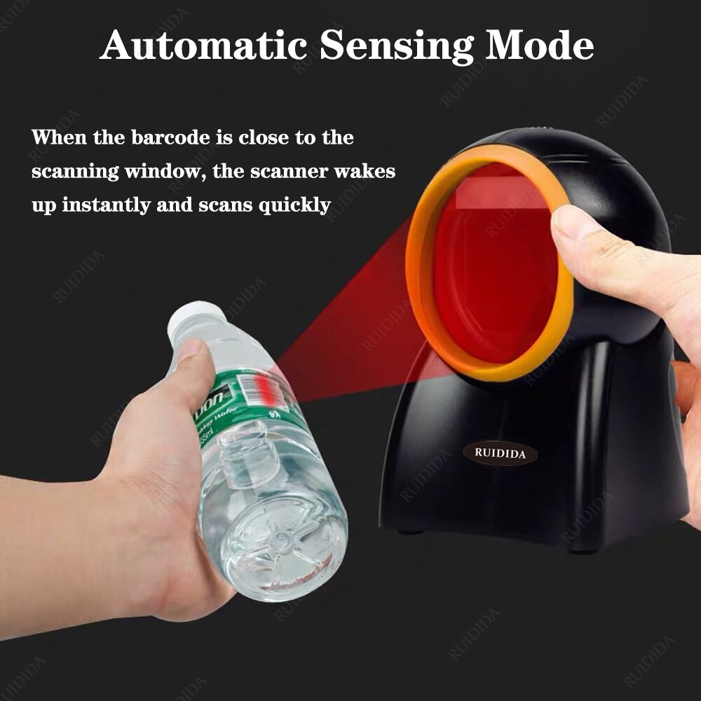 Wired Barcode Reader 1d 2d Scanner Usb Qr Code Reader Desktop Handsfree Automatische Scanner Omnidirectionele Voor Supermarkt Winkel