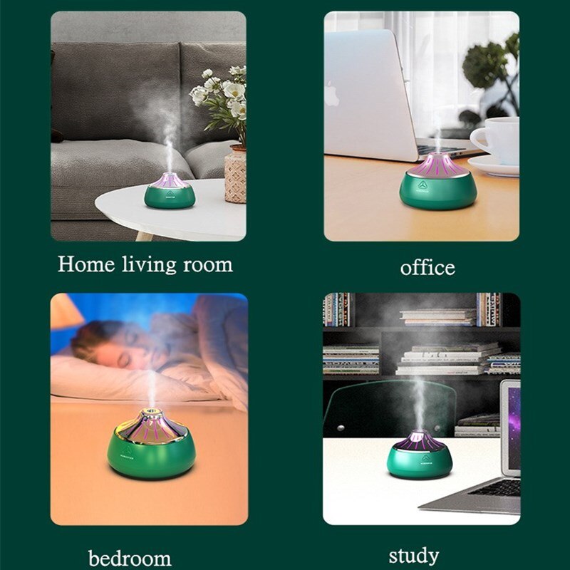 Mini Ultrasonic Air Humidifier Aroma Essential Oil Diffuser for Home Office USB Fogger Mist Maker with LED Night Lamp