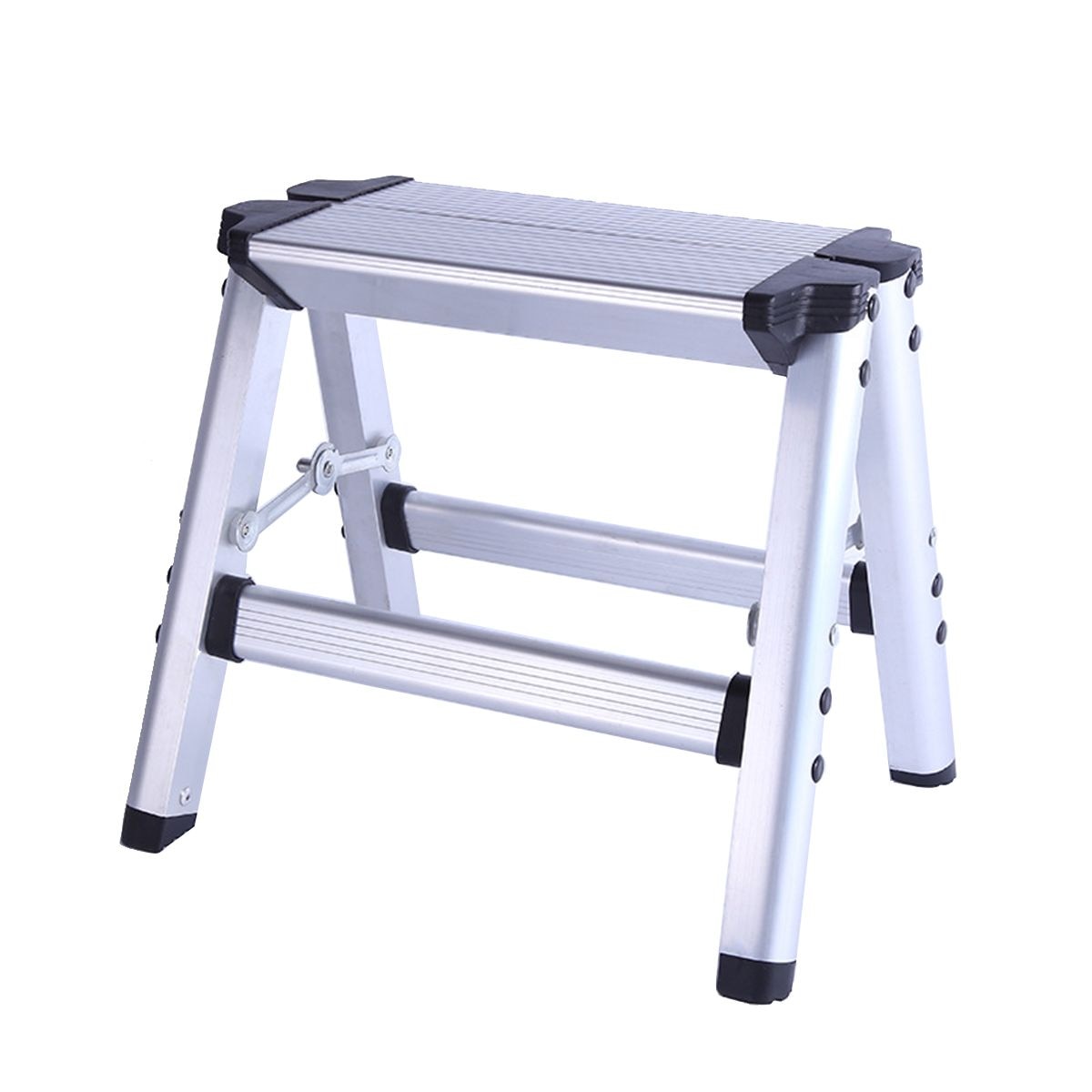 150KG Maximum Load Aluminum Folding Ladder Maximum Load 2 Step Stool Ladder Anti Slip Safety Platform Ladder