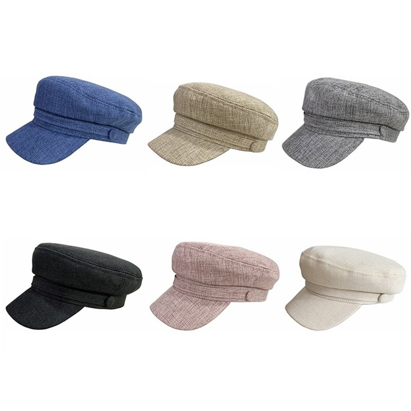 Dameshoeden dames zomerhoed achthoekige platte pet lente en herfst katoenen dames marineblauwe hoeden voor dames pet hoed vrouw