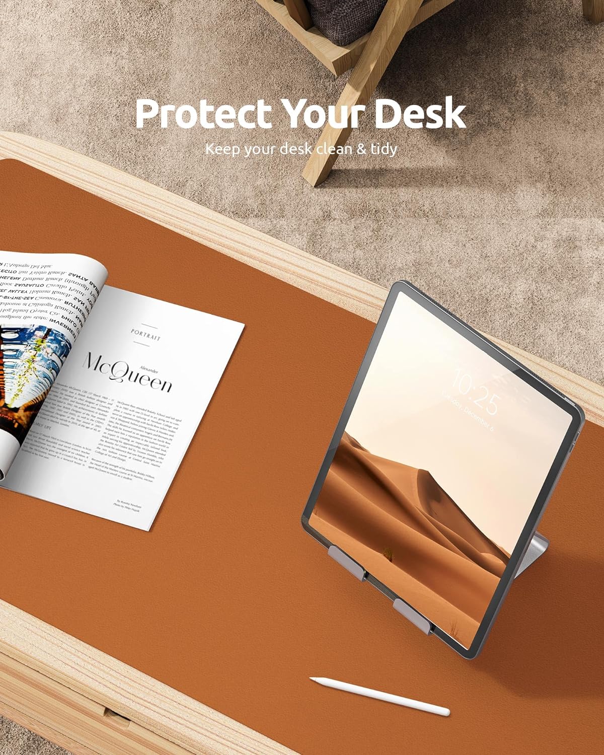 Tapis de bureau, protecteur de tapis de bureau en cuir, grand tapis de souris, buvard de bureau imperméable en cuir PU antidérapant, tapis de bureau pour ordinateur portable