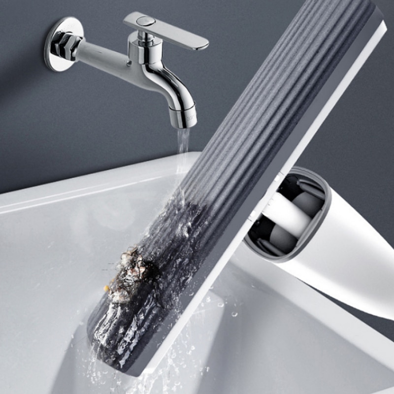 Spons Mop Hand Wassen Gratis Huishouden Absorberend Rubber Katoen Mop Wc Vouwen Squeeze Water Met Zijn Eigen Reinigingsmiddel Mop