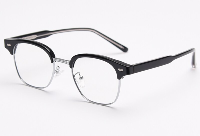 Kachawoo square optical glasses frame men retro tr90 woman eyewear accessories half-frame acetate Korean style grey black brown: black