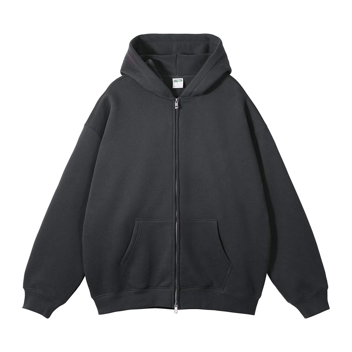Fleece vest met dubbele ritssluiting en capuchon