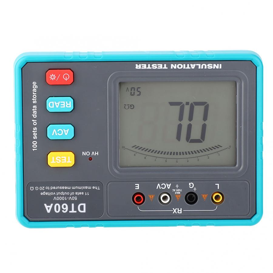 DT60A Digital Insulation Resistance Tester Meter Resistance Testing Tool Instrument Resistance Meter Resistance Meter