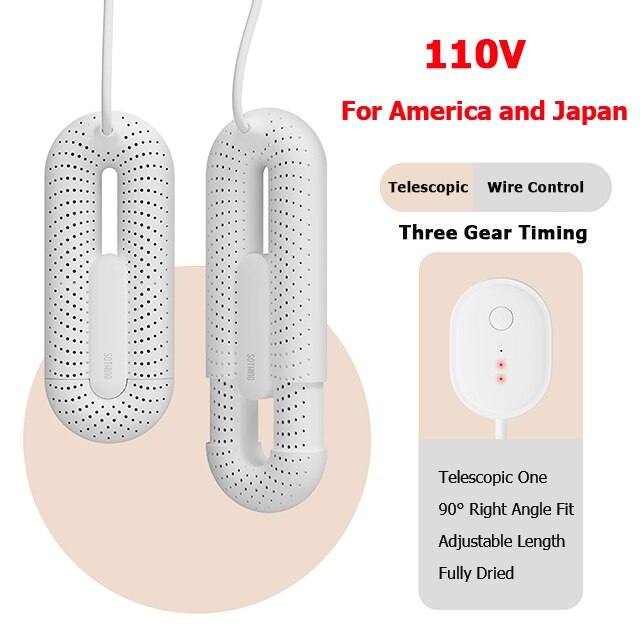 110V/220V Us/Eu Plug Sothing Schoen Droger Loop Rekbaar Elektrische Schoenen Droger Ptc Heater draagbare Multi-Effect Ontgeuringseffect: US 110V Timing1