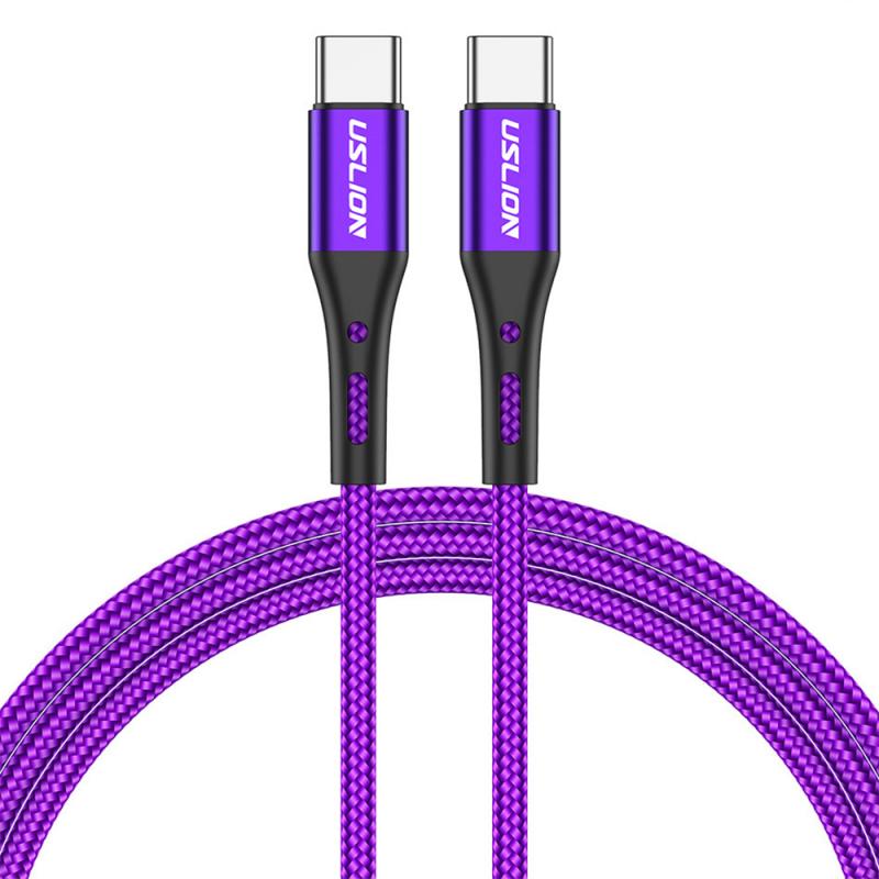 Nowy 1 sztuk USB type-c szybkie ładowanie kabel ładowania danych przewód podwójny typ C głowy linii danych dla HUAWEI P30 Xiaomi Samsung akcesoria: purple / 2 m