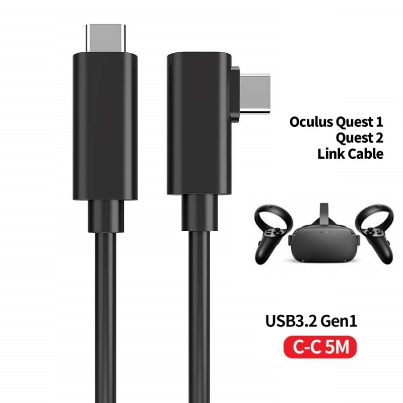 16ft 5m oculus headset vr kabel pc vr til quest 2 og quest link virtual reality type-c usb 3.2 gen 1 dataoverførsel hurtig opladning