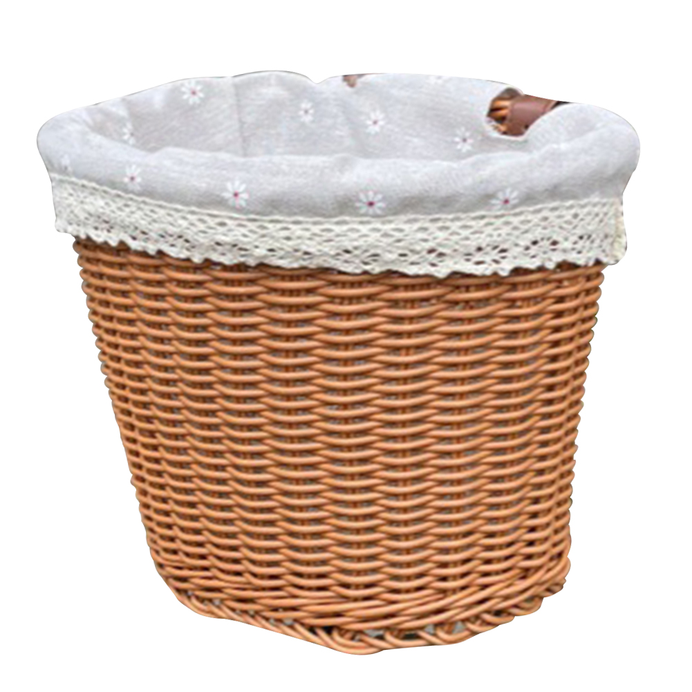 Panier avant de vélo avec doublure, panier de guidon de cyclisme, sangles en cuir réglables, panier de Tricycle pour vélo, Scooter, pour les déplacements quotidiens: Chocolat