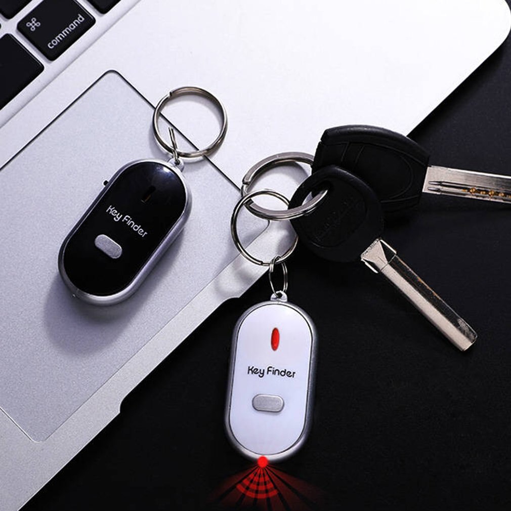 Key anti-lost and find object key machine Whistle key finder Led luminous sound control keychain sound control alarm