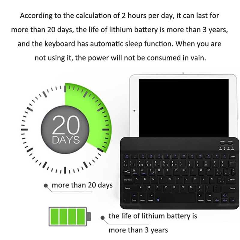 Draadloos toetsenbord, spaans/engels tweetalig bluetooth-toetsenbord voor samsung galaxy tab  s6 lite